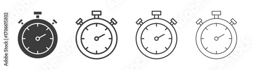 Stopwatch icons set vectors graphic designs