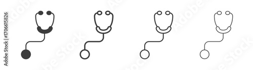 Stethoscope icons set vectors graphic designs