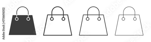 Shopping bag icons set vectors graphic designs