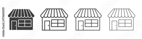 Shop icons set vectors graphic designs