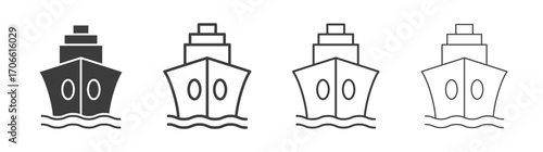 Ship icons set vectors graphic designs