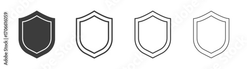 Shield icons set vectors graphic designs