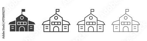 School icons set vectors graphic designs