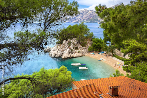 Idyllic beach in Brela, near Makarska, Dalmatia, Croatia