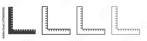 Ruler combined icons set vectors graphic designs