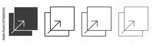 Resize icons set vectors graphic designs