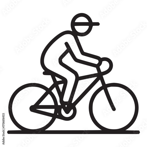Illustration of a cyclist the design is simple and modern, making it perfect for use in a variety of applications, such as websites, apps, and print materials