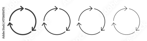 Recycle icons set vectors graphic designs