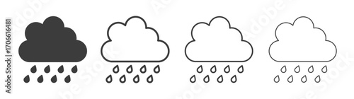 Rain icons set vectors graphic designs