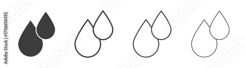Raindrops icons set vectors graphic designs