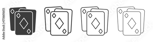 Playing cards icons set vectors graphic designs