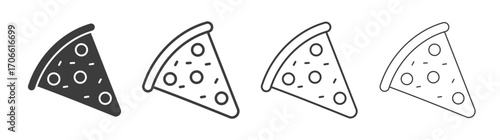 Pizza slice icons set vectors graphic designs