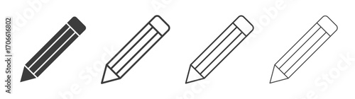 Pencil icons set vectors graphic designs