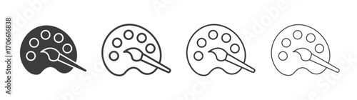 Palette icons set vectors graphic designs