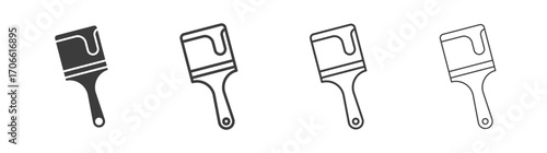 Paint brush icons set vectors graphic designs