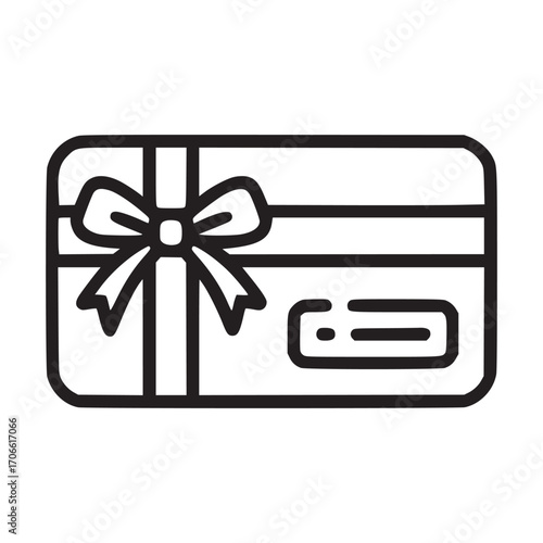 Vector art of a gift card, adorned with a delicate bow, symbolizing the joy of giving and receiving, a versatile token of appreciation, promising a world of possibilities and choices for the recipient