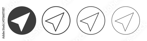 Navigation icons set vectors graphic designs