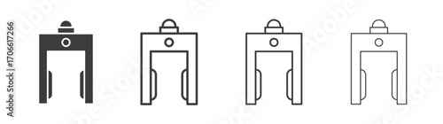 Metal detector icons set vectors graphic designs