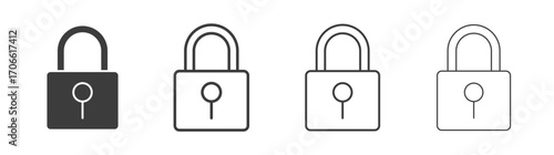 Lock icons set vectors graphic designs