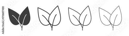 Leaf icons set vectors graphic designs