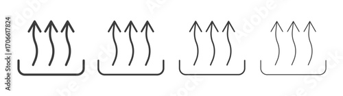 Heat icons set vectors graphic designs