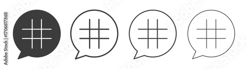 Hashtag icons set vectors graphic designs
