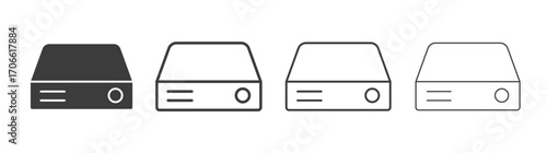 Hard Disk icons set vectors graphic designs