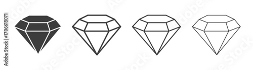 Gem icons set vectors graphic designs