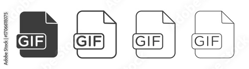 Gif icons set vectors graphic designs