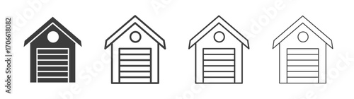 Garage icons set vectors graphic designs