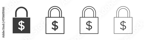 Fixed price icons set vectors graphic designs