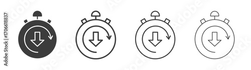 Down time icons set vectors graphic designs