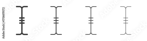 Cursor text icons set vectors graphic designs