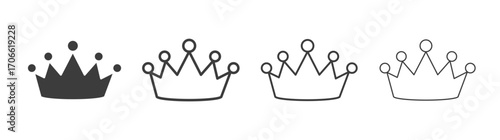 Crown icons set vectors graphic designs