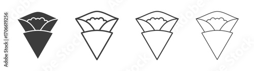 Crepe icons set vectors graphic designs