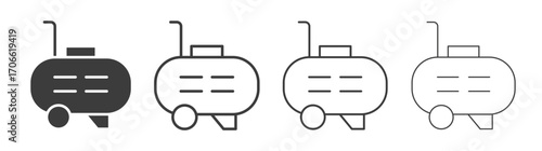 Compressor icons set vectors graphic designs