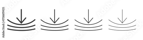 Compress icons set vectors graphic designs