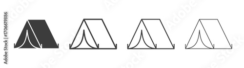 Camping icons set vectors graphic designs