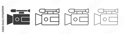 Camcorder icons set vectors graphic designs