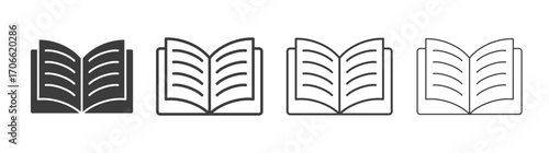 Book icons set vectors graphic designs