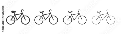 Biking mountain icons set vectors graphic designs