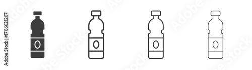 Water bottle icons set vectors graphic designs