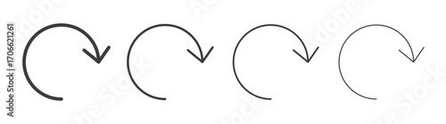 Undo icons set vectors graphic designs