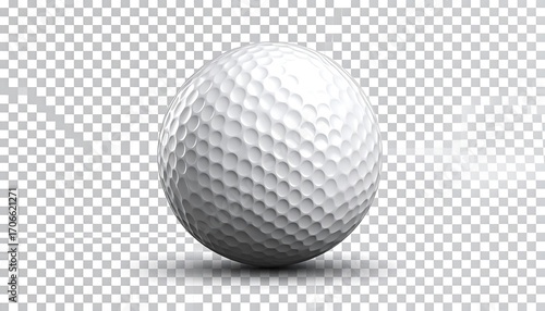 White golf ball on transparent background