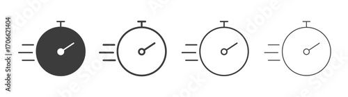 Time fast icons set vectors graphic designs