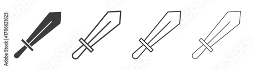 Sword icons set vectors graphic designs