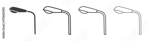 Street light icons set vectors graphic designs