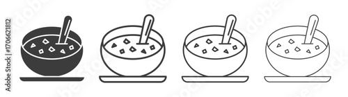 Soup icons set vectors graphic designs