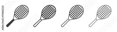 Racquet icons set vectors graphic designs
