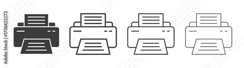 Print icons set vectors graphic designs